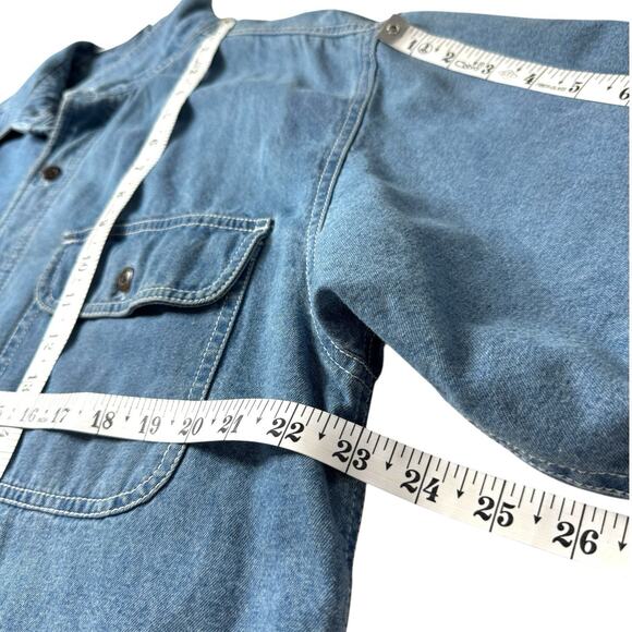 Levis Chore Jacket Flannel Lined Blue Denim Shacket Barn Coat M Workwear Grunge - Picture 9 of 16